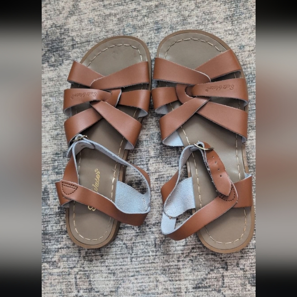 Salt Water Sandals by Hoy in Brown and Tan